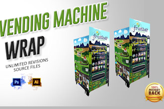 custom vending machine design, vending machine wrap, vending machine, shop front
