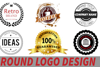 design circular round, patch, sticker, badge, stamps and label logo