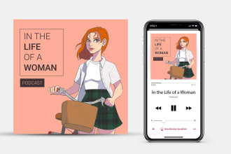 draw a podcast cover artwork in my cartoon style