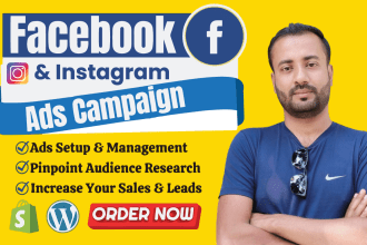setup facebook ads campaign, run shopify fb advertising, instagram ads