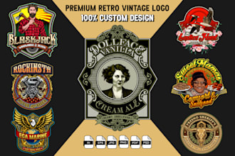 design creative modern, vintage, retro logo in 24 hours