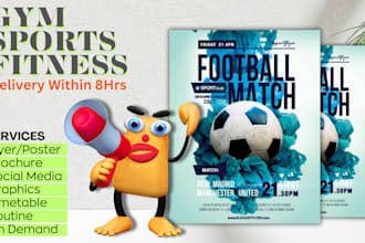 create sports flyer, gym flyer, and fitness flyer poster in less than 24hrs
