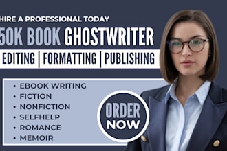 ghostwrite 50k words ebook do book editing book formatting amazonkdp ingramspark