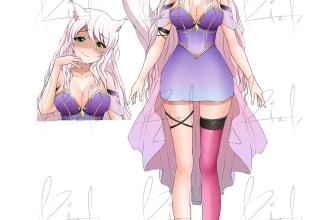 draw anime character design or reference sheet