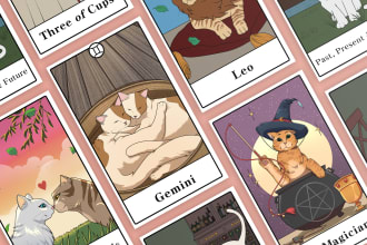draw custom tarot card, zodiac, oracle, card game, tcg, playing card in my style