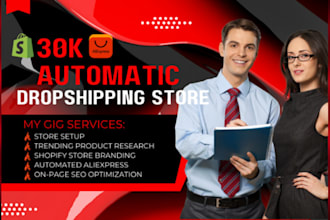 build 30k automated shopify dropshipping branding store as a shopify developer