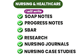 write soap notes, progress notes and case studies