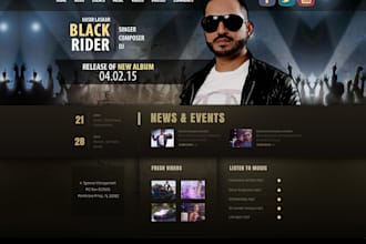 create a music website for bands, artists, dj and studios on wordress or wix