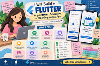 make flutter appointment app, scheduling app or booking app