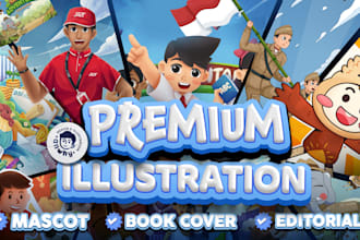 draw excellent mascot, character, illustration for anything