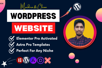 design your wordpress website with elementor pro and astra pro