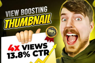 design attractive view boosting youtube thumbnail in 2hrs