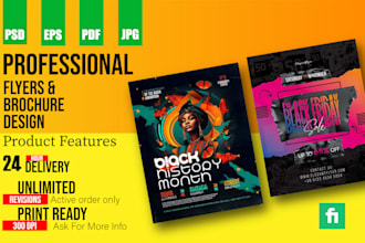 do professional flyer design, postcard design, one pager, door hanger, brochures