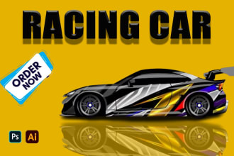 create racing car wrap design,  vehicle wrap, itasha car wrap,bus wrap,van wrap