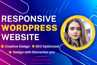 make responsive wordpress website design for blog, ecommerce store, landing page