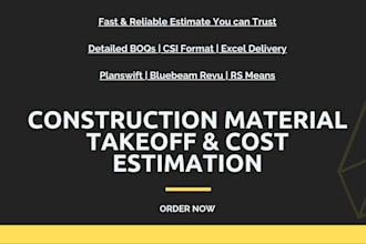 do construction cost estimation and material take off