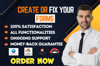 create or fix wordpress contact form 7, gravity, ninja, wpform