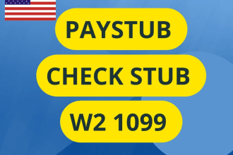 make paystub, stubs, check stubs, w2, 1099 and 1040