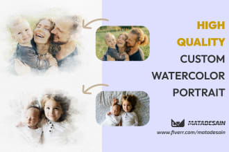 do watercolor portrait for couple, family or any image