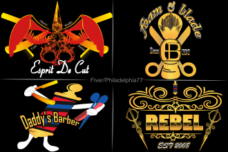 be logo maker for barber, fade, beauty salon, spa, emblem and barber shop