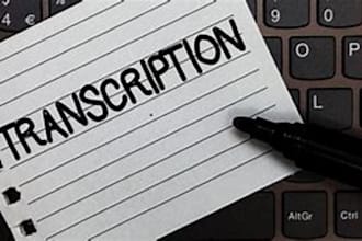 transcribe english audios, videos, interviews or medical histories
