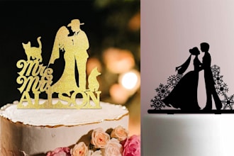 create laser cutter custom cake topper designs