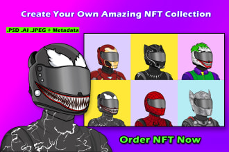 create custom cartoon or doodle style nft collection