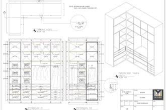 draw any furniture detail drawing 2d