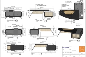 draw any plan, section, elevation, detail and 3d furniture to layout sketchup