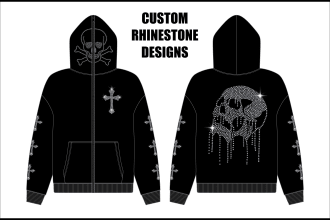 do rhinestone hoodie design for your clothing brand