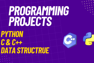 make programming tasks and project in python c, cpp and data structures