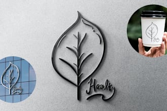 do modern minimalist logo design with 3d 2d mockup