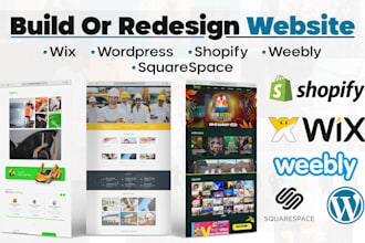 do wordpress, weebly, shopify, squarespace and  wix website design
