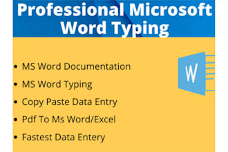 convert pdf to ms word, and data entry