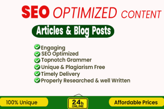 do SEO content writing, article writing, blog post writing
