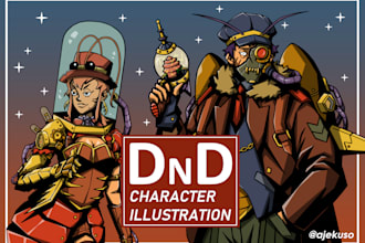 draw your dnd character art or original character design