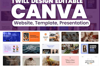 design website and landing page using canva, website template