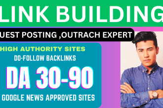 provide links building, high da guest posting  backlinks