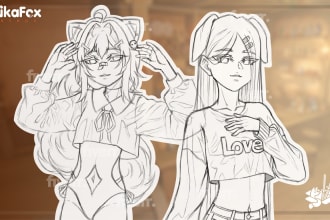 draw an anime style sketch of your character