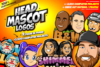 create a great mascot head logo for you