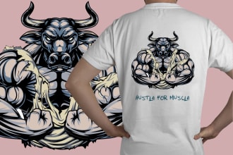 create best attractive gym t shirt design within 2 hours
