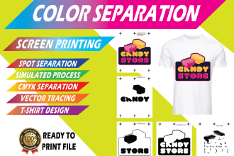 do professional color separation and vectorization for screen printing