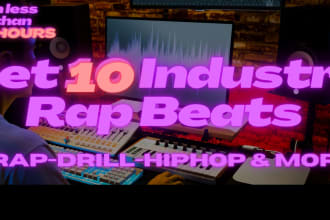 send you 10 industry rap beats in 12 hours