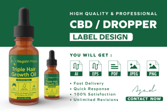 do cbd label design, bottle label design and packaging design