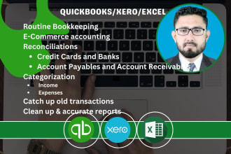 do bookkeeping, reconciliation and reporting using quickbooks, xero and excel