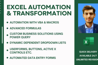 automate excel with vba, formulas and power query