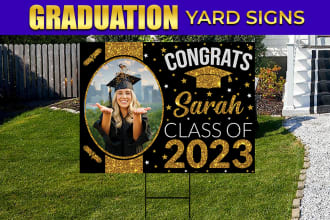 design grad graduation yard signs congratulations lawn signs