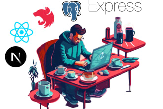 develop web apps with reactjs, nextjs, nestjs, expressjs and postgresql