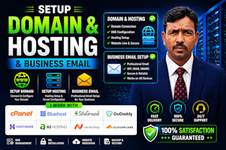 fix dns issues, setup domain, hosting and business email