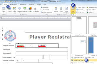populate ms word form with excel data